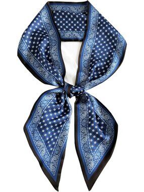 Women's Mazarine Black White Square Color Elegant Oblique Angle Scarves Scarfs